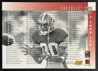 Jerry Rice 1996 Donruss 49ers Back