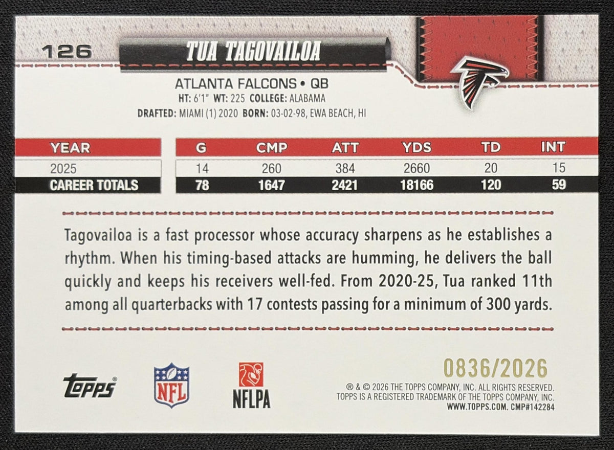 Tua Tagovailoa 2026 Topps Gold /2026 Falcons
