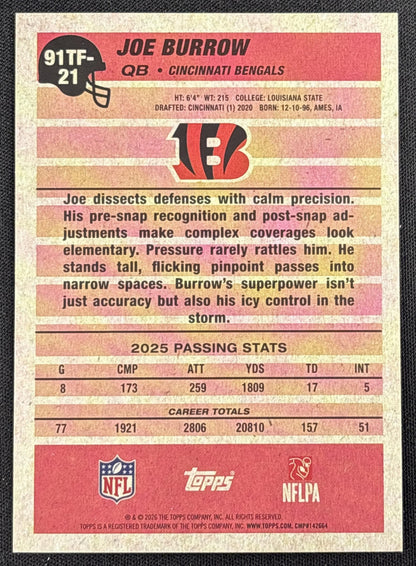 Joe Burrow 2026 Topps 1991 Crackle Foil Bengals