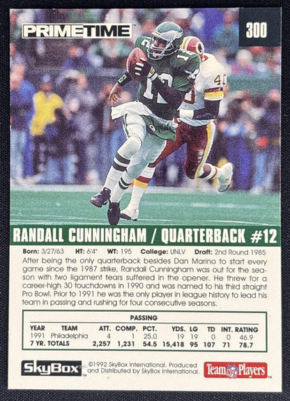 Randall Cunningham 1992 Sky Box Prime Time Eagles Sports Trading Card