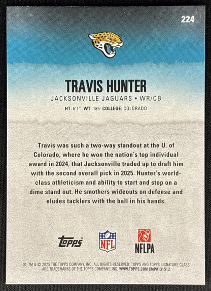 Travis Hunter 2025 Topps Signature Class Rookie Jaguars Sports Trading Cards