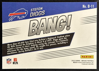 Stefon Diggs 2022 Panini Mosaic Bang! Bills back