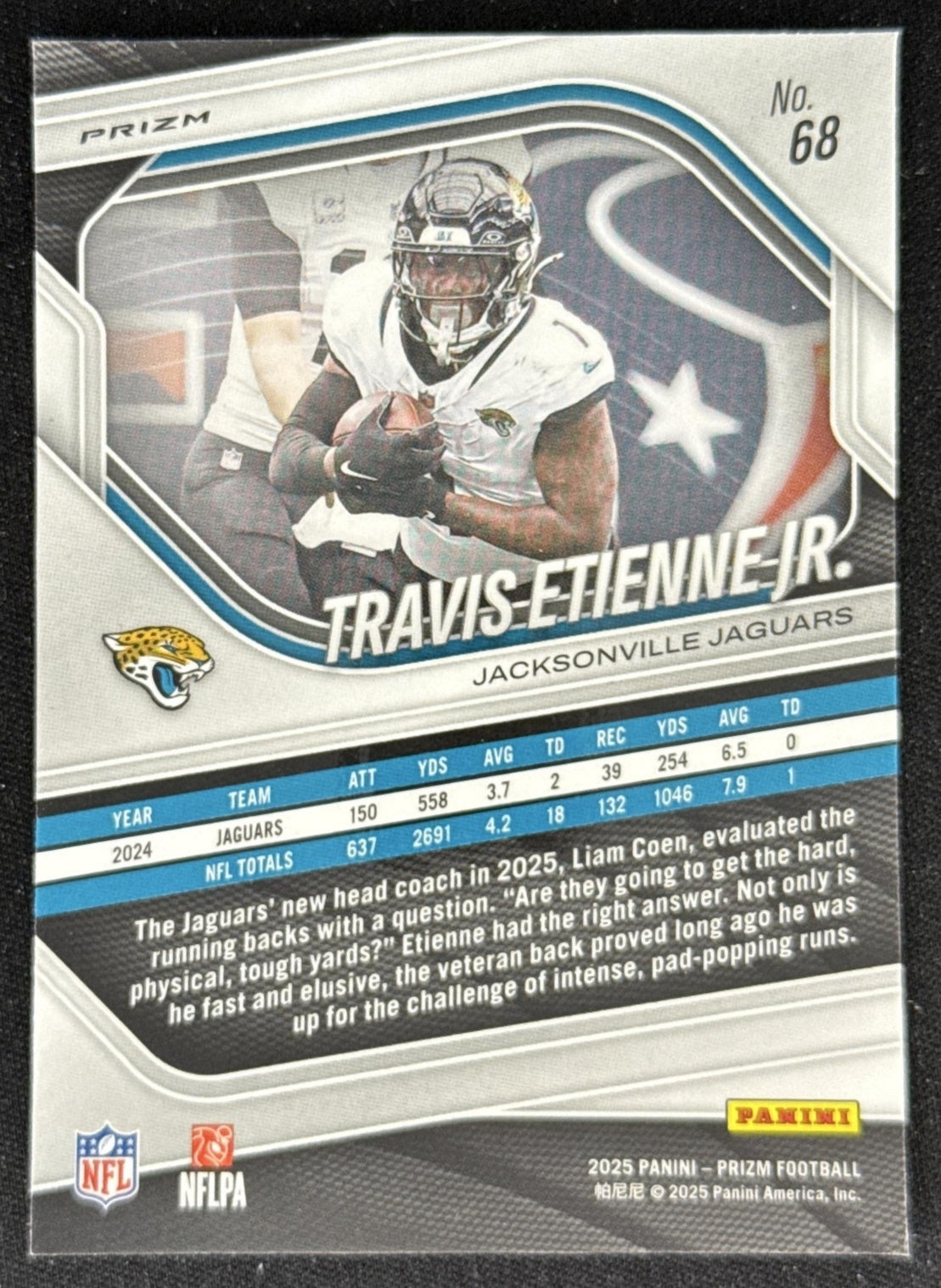 Travis Etienne Jr. 2025 Panini Prizm Silver Jaguars Jacksonville Jaguars Sports Trading Card