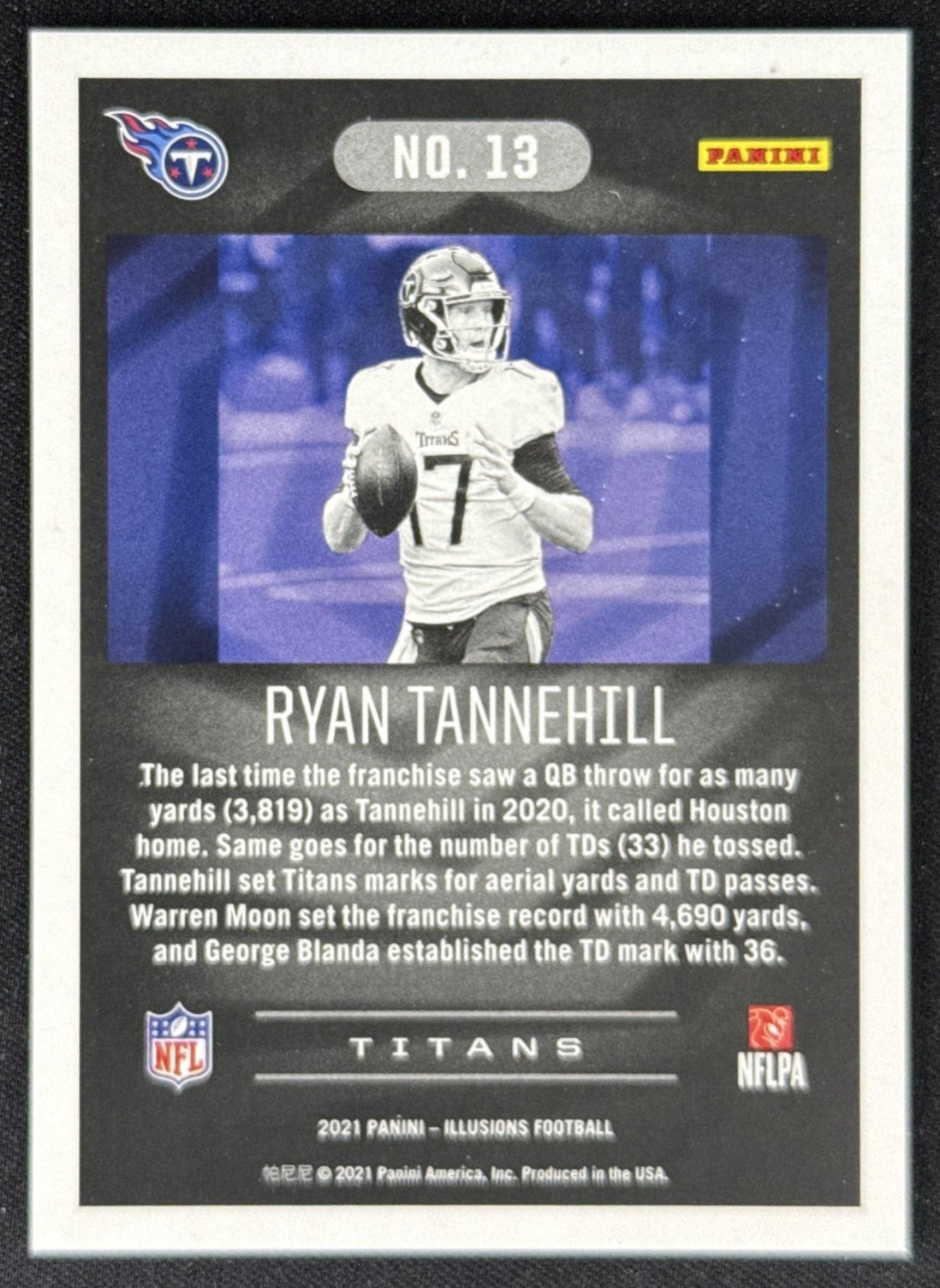 Ryan Tannehill 2021 Panini Illusions Trophy Collection Bronze /499 Titans Sports Trading Card