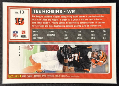 Tee Higgins 2025 Panini Donruss Optic Stars Prizm Bengals back