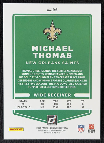 Michael Thomas 2021 Panini Donruss Press Proof Premium Saints - New Orleans Saints