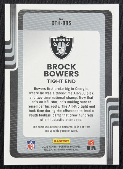 Brock Bowers 2025 Panini Donruss Threads Raiders