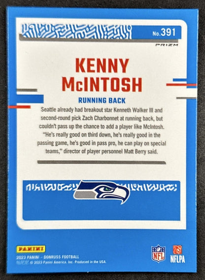 Kenny McIntosh 2023 Panini Donruss Optic Preview Blue Scope Seahawks Back