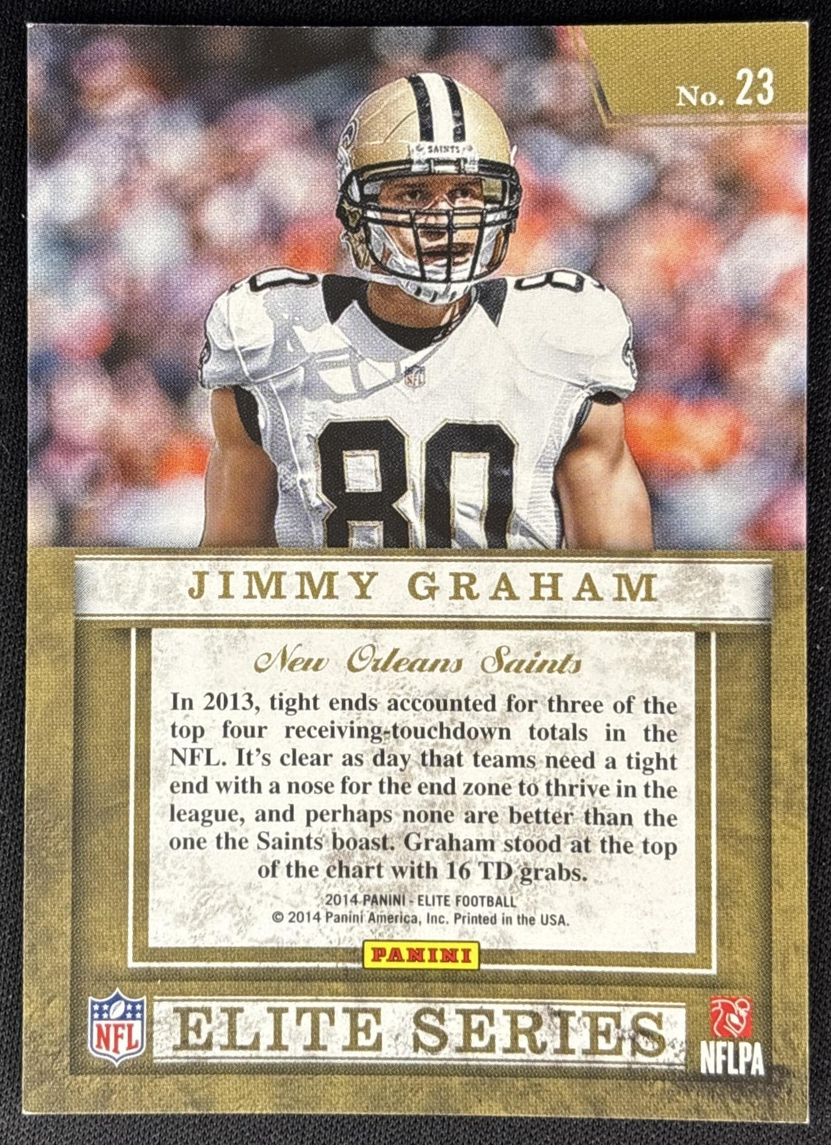 Jimmy Graham 2014 Panini Elite Series Silver Saints Sports Trading Cards