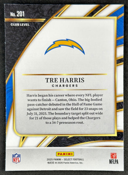Tre Harris 2025 Select Club Level Chargers