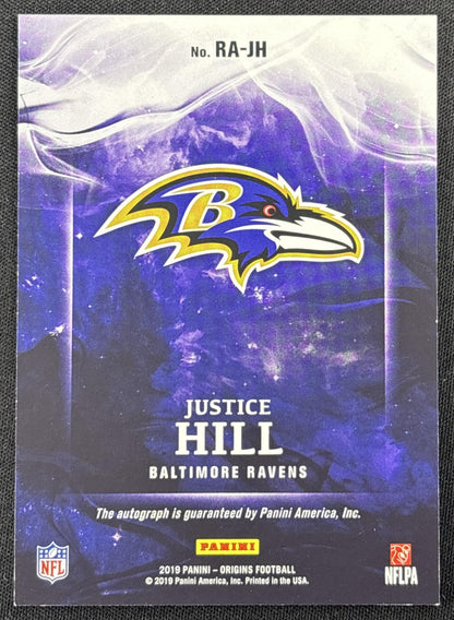 Justice Hill 2019 Panini Origins Rookie Auto Baltimore Ravens
