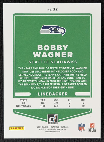 Bobby Wagner 2021 Panini Donruss Press Proof Premium Seahawks - Seattle Seahawks