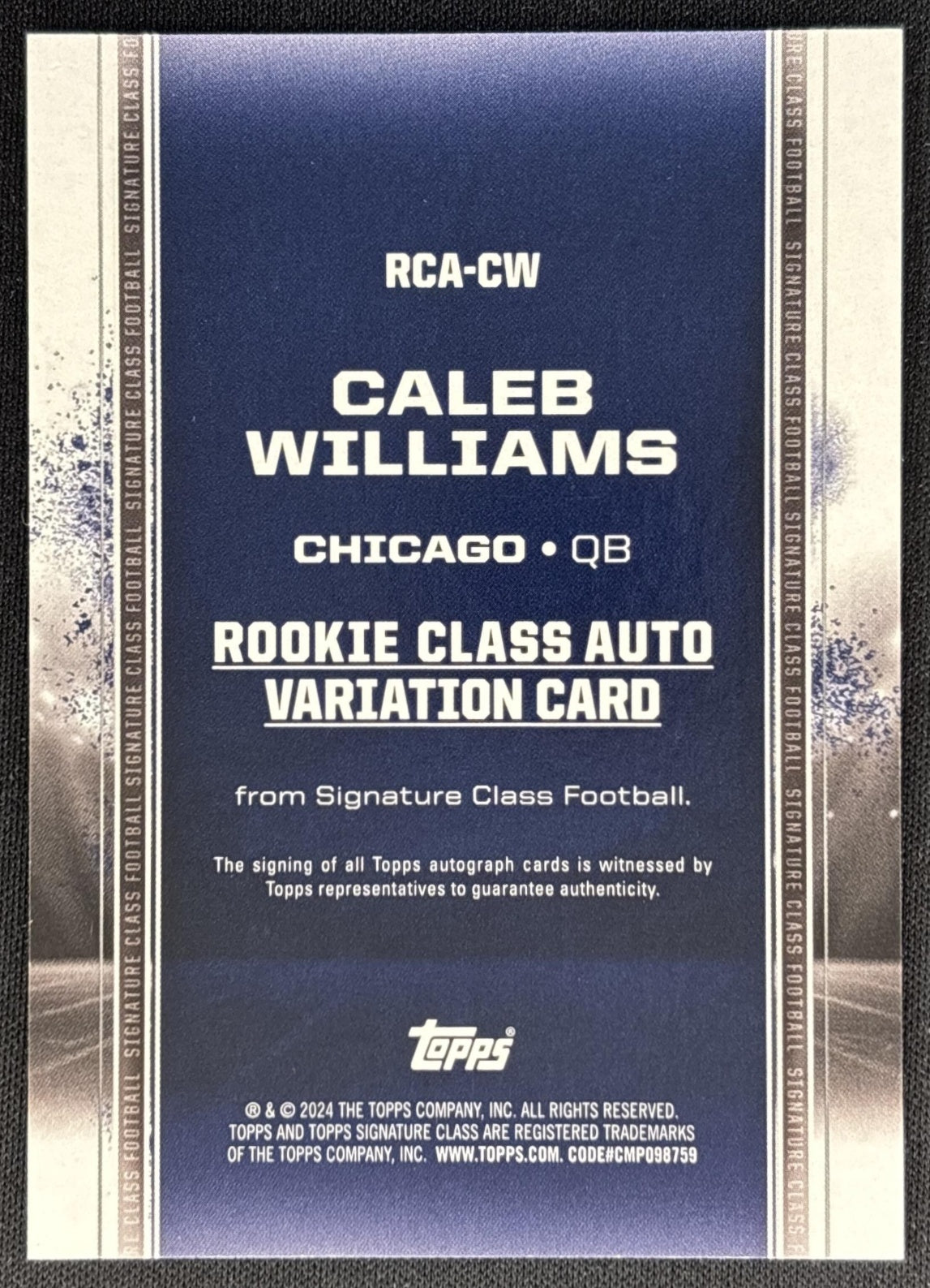 Caleb Williams 2024 Topps Signature Class Rookie I Auto Bears Sports Trading Cards