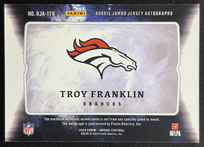 Troy Franklin 2024 Panini Origins Rookie Auto Broncos