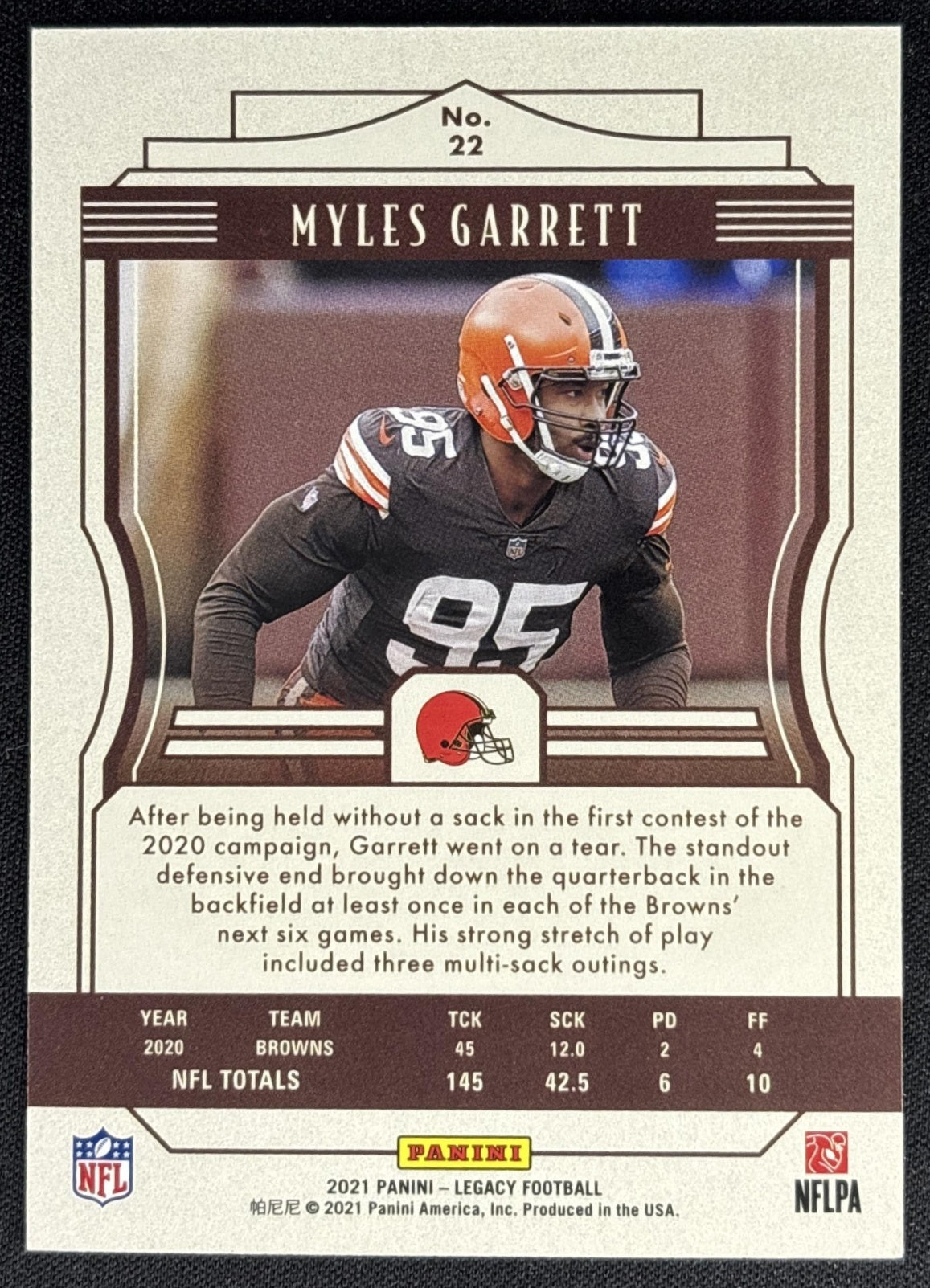 Myles Garrett 2021 Panini Legacy Orange /199 Browns