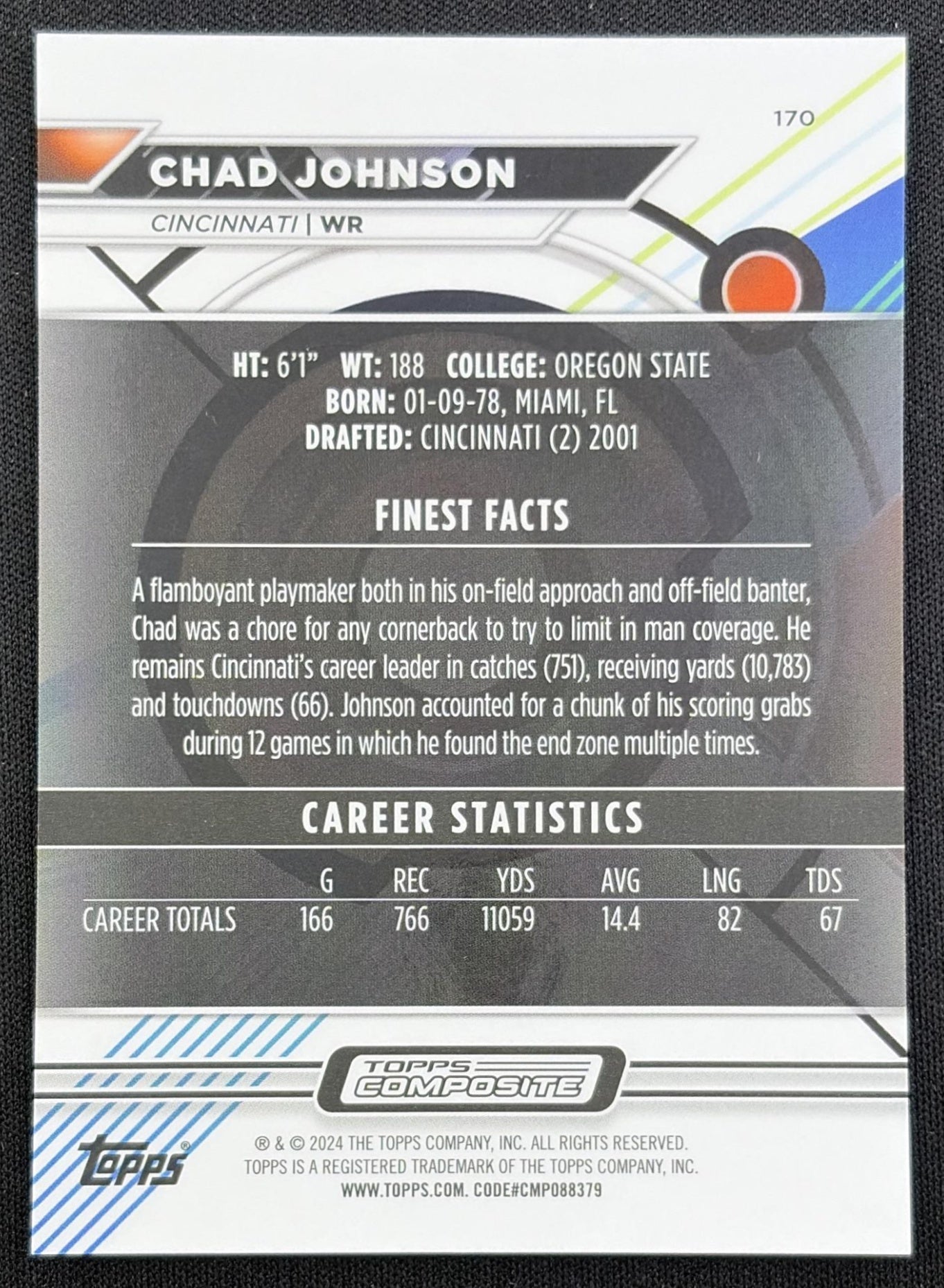 Chad Johnson 2023 Topps Composite Finest Purple Refractor /250 Bengals