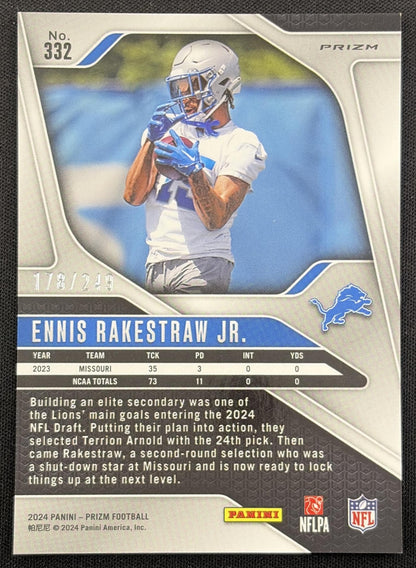 Ennis Rakestraw Jr. 2024 Panini Prizm Orange /249 Lions Detroit Lions