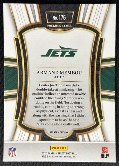 Armand Membou 2025 Select Premier Level Silver Prizm Jets Sports Trading Card
