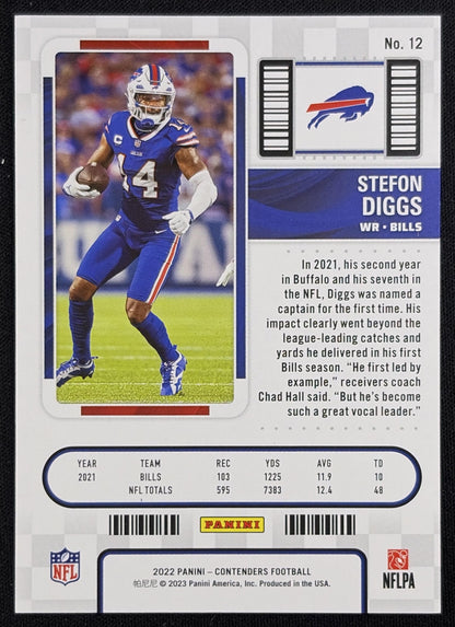 Stefon Diggs 2022 Panini Contenders Championship Ticket /99 Bills