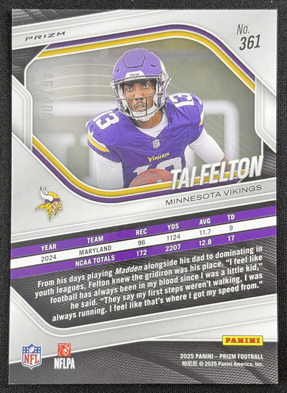 Tai Felton 2025 Panini Prizm Pandora /400 Vikings