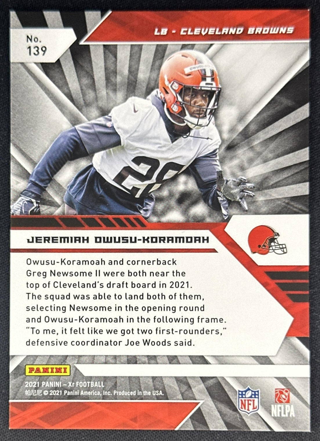 Jeremiah Owusu-Koramoah 2021 Panini Luminance /249 Browns Sports Trading Cards