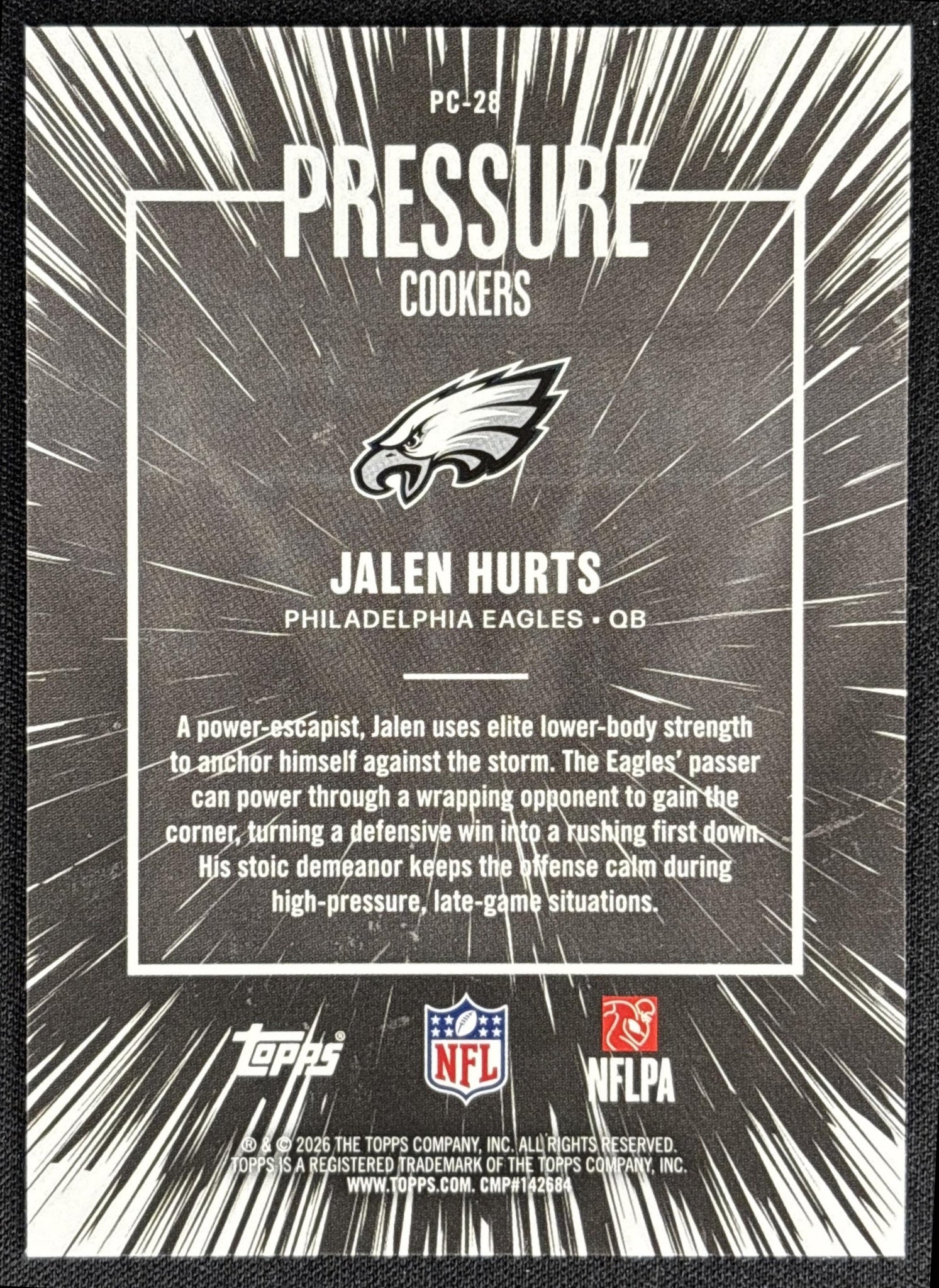 Jalen Hurts 2026 Topps Pressure Cookers Eagles