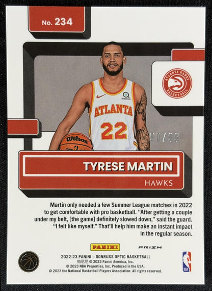 Tyrese Martin 2022 Panini Donruss Optic Copper Glitter /99 Hawks back