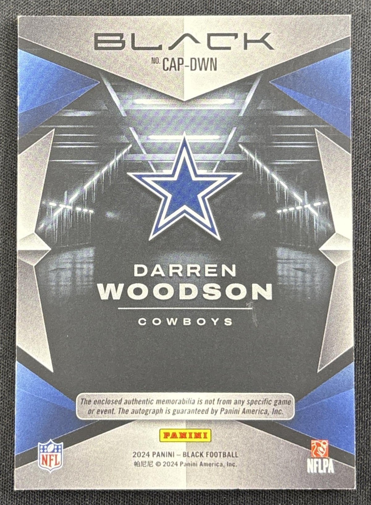 Darren Woodson 2024 Panini Black Capstones Auto /99 Cowboys