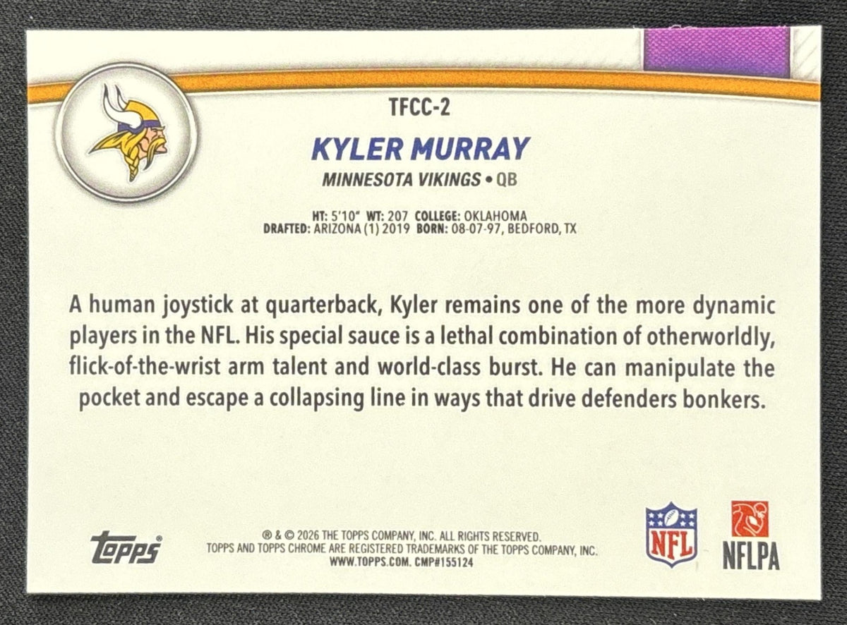 Kyler Murray 2026 Topps The Collection Chrome Vikings
