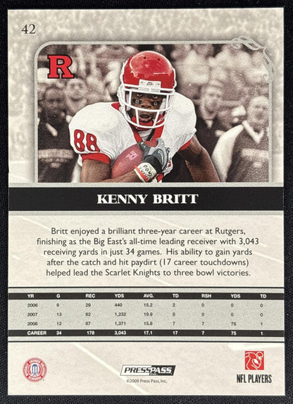 Kenny Britt 2009 Press Pass Legends Bronze /899 back