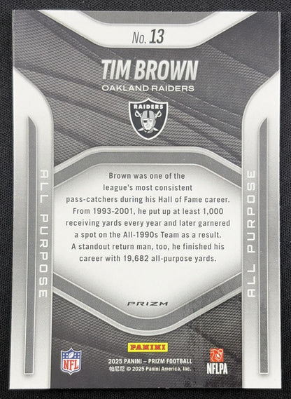 Tim Brown 2025 Panini Prizm All Purpose No Huddle Raiders Oakland Raiders