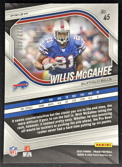 Willis McGahee 2025 Panini Prizm Pandora /400 Bills back