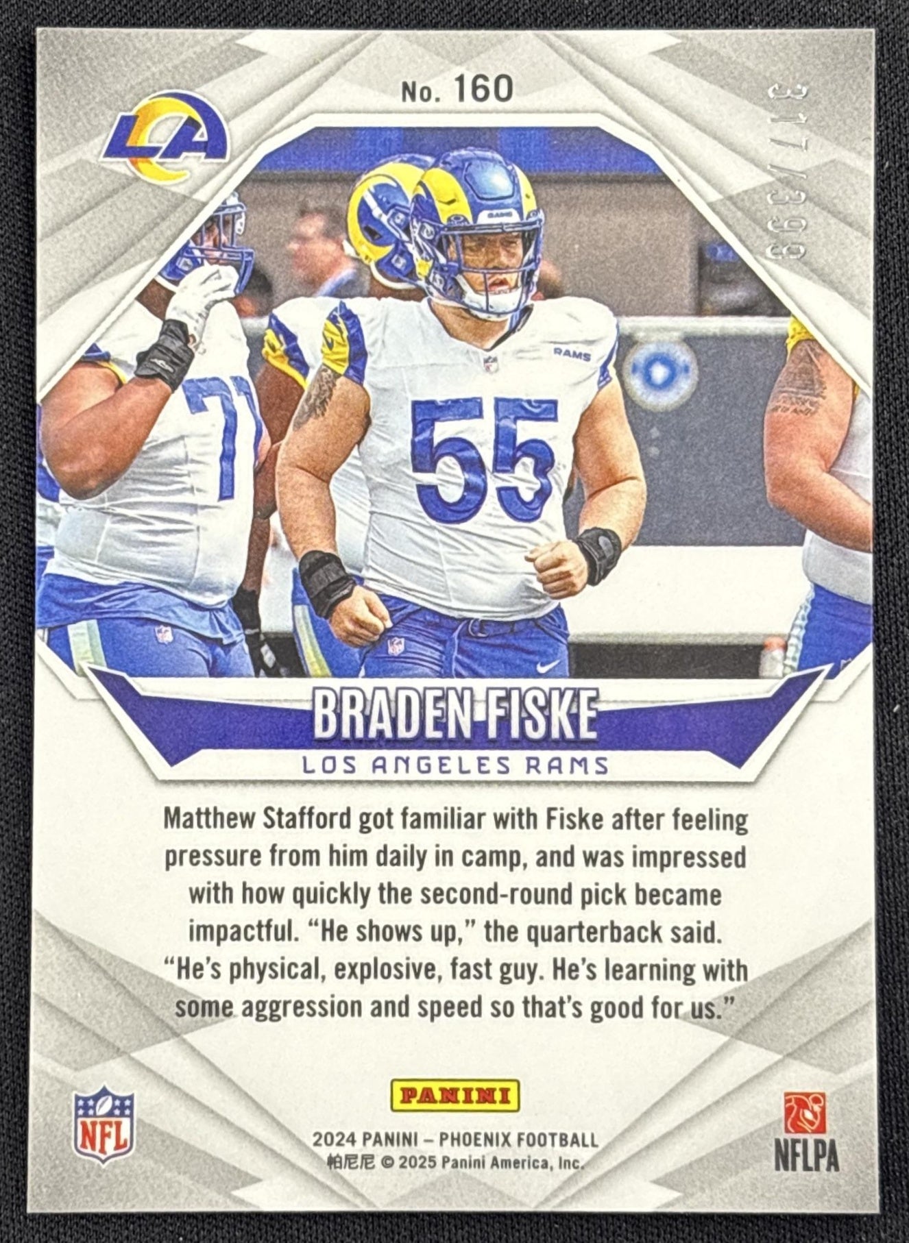 Braden Fiske 2024 Panini Phoenix /399 Rams