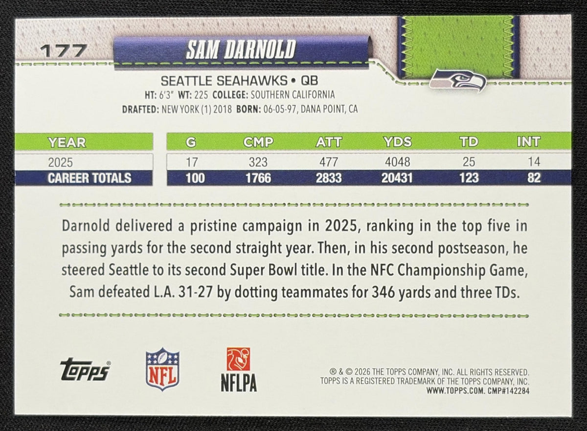 Sam Darnold 2026 Topps Foil Seahawks