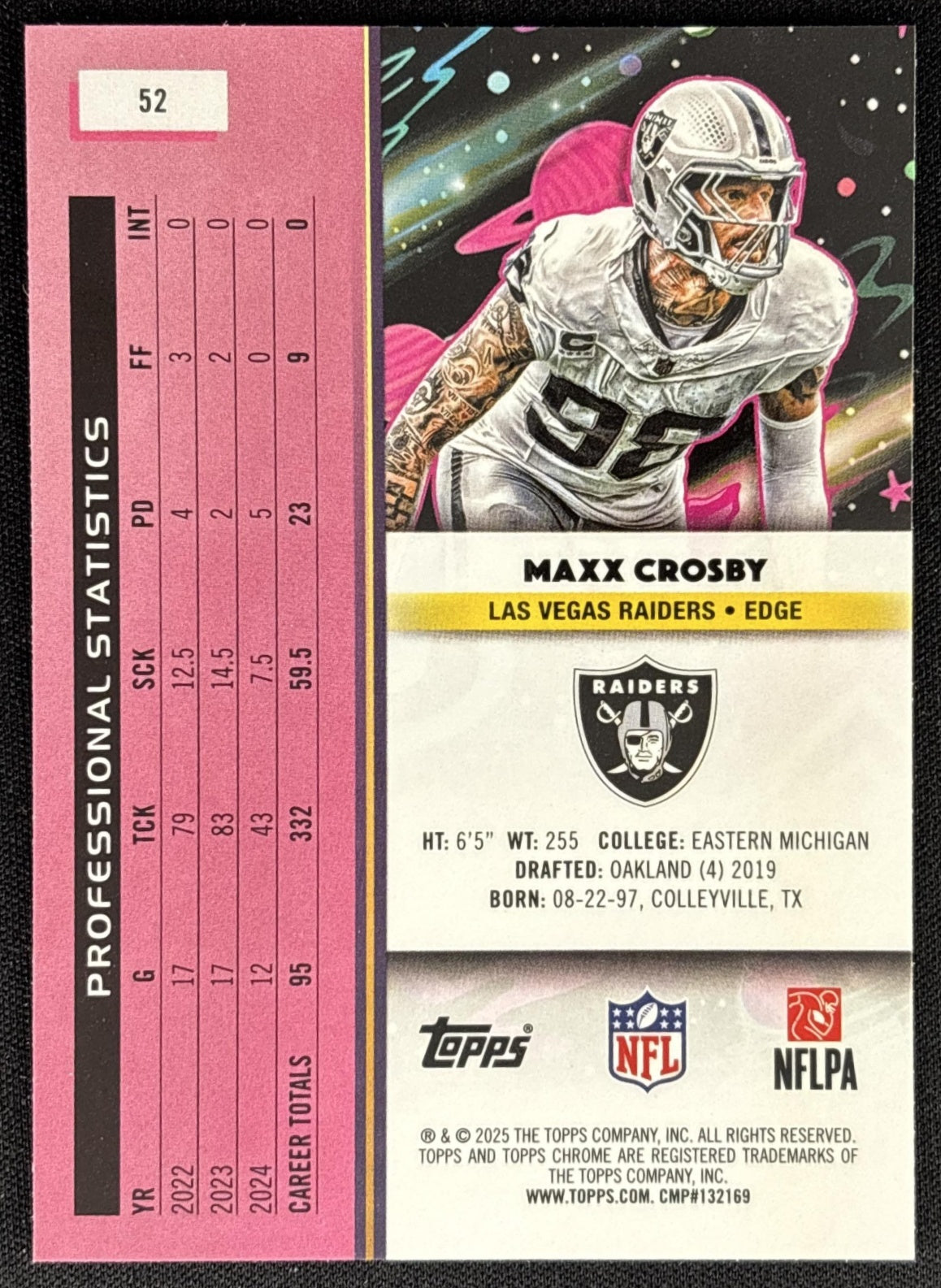 Maxx Crosby 2025 Topps Cosmic Chrome Raiders