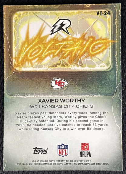 Xavier Worthy 2025 Topps Resurgence Voltaic Chiefs