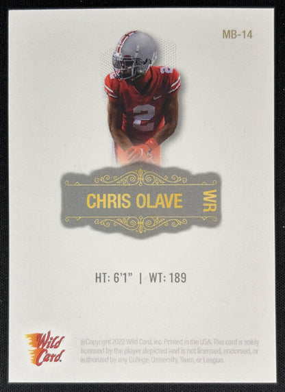 Chris Olave 2022 Wild Card Matte White /150 Buckeyes back
