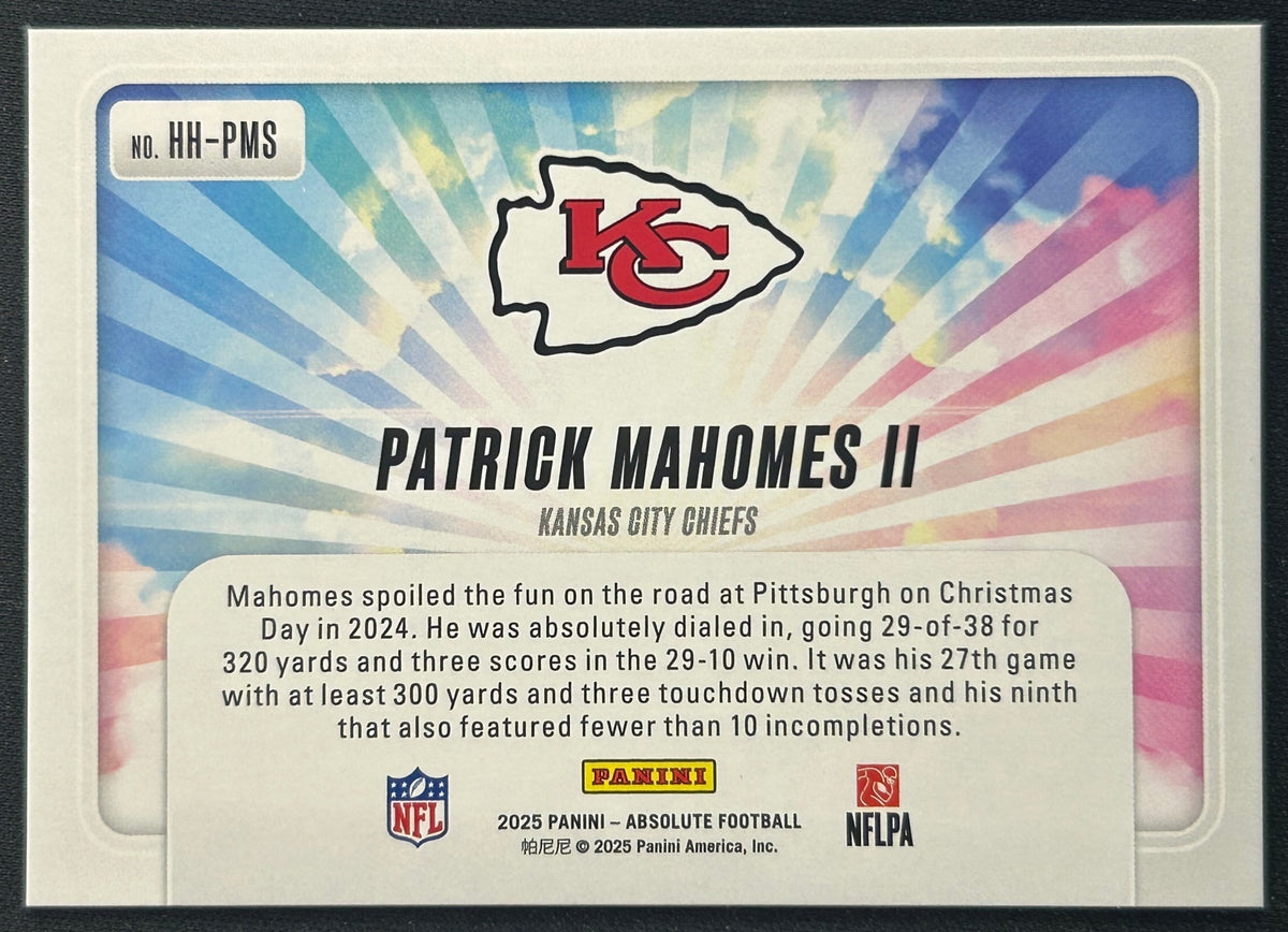 Patrick Mahomes II 2025 Absolute Hog Heaven Chiefs Sports Trading Card
