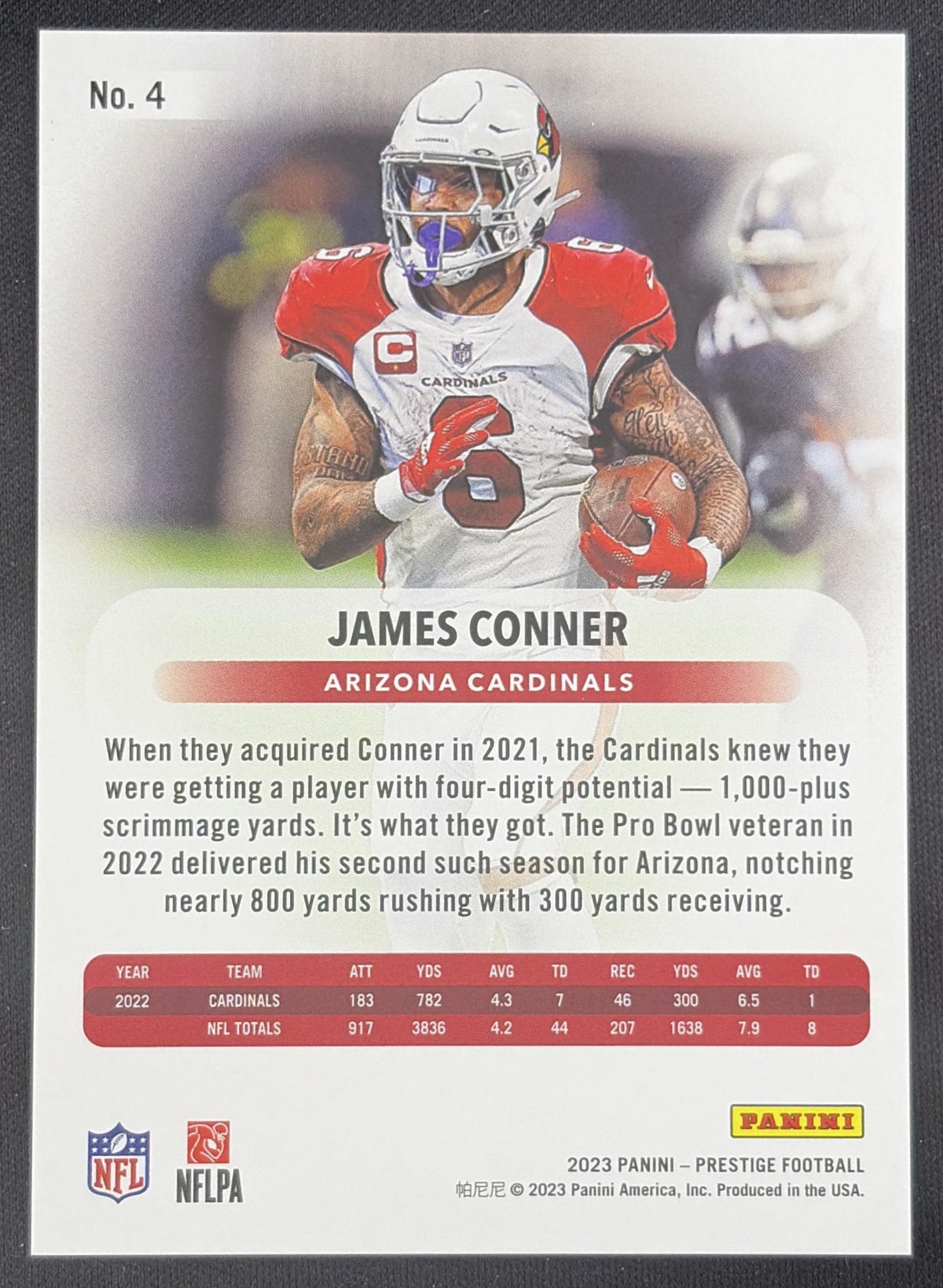 James Conner 2023 Panini Prestige Xtra Points Red /599 Cardinals