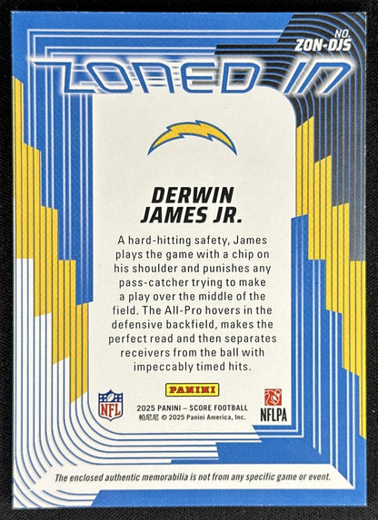 Derwin James Jr. 2025 Panini Score Zoned In Jerseys Chargers
