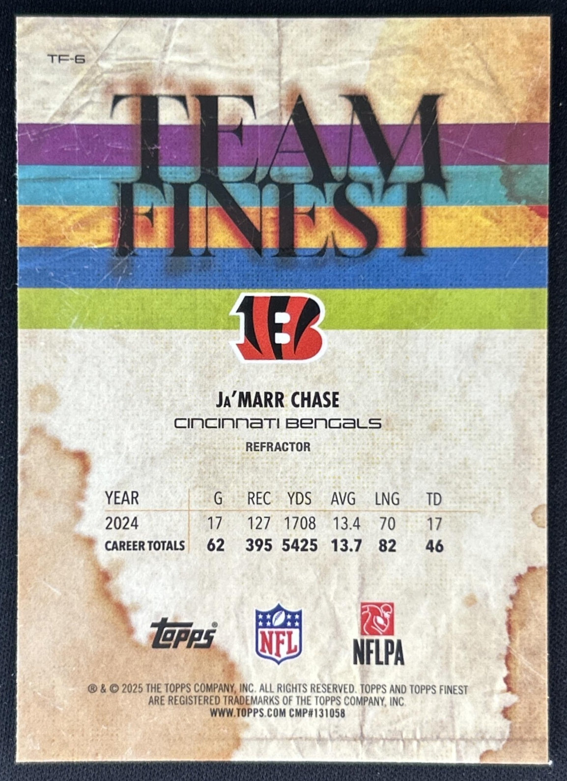 Ja'Marr Chase 2025 Topps Finest Team Bengals