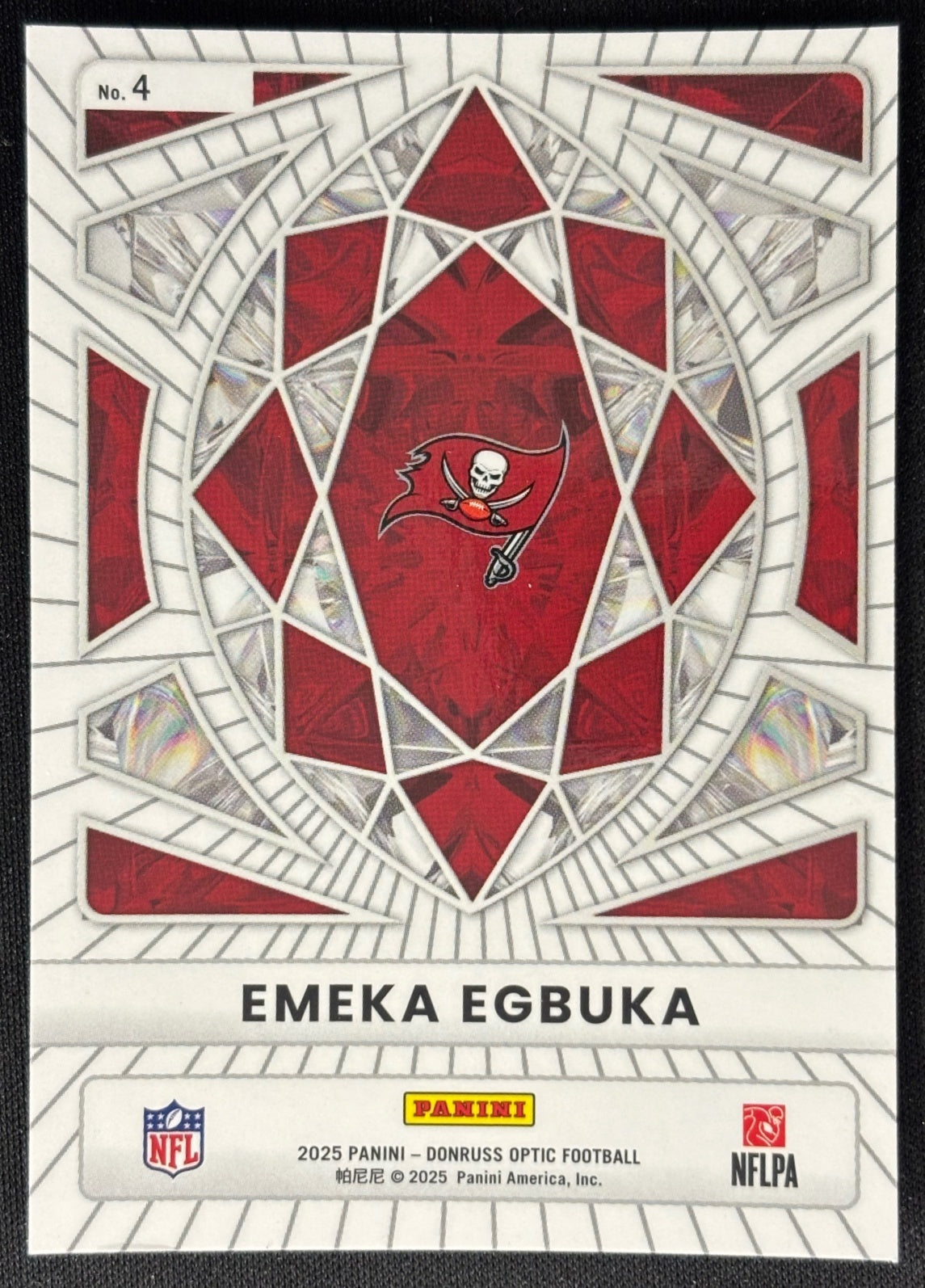 Emeka Egbuka 2025 Donruss Optic Diamond Hands Buccaneers Sports Trading Card