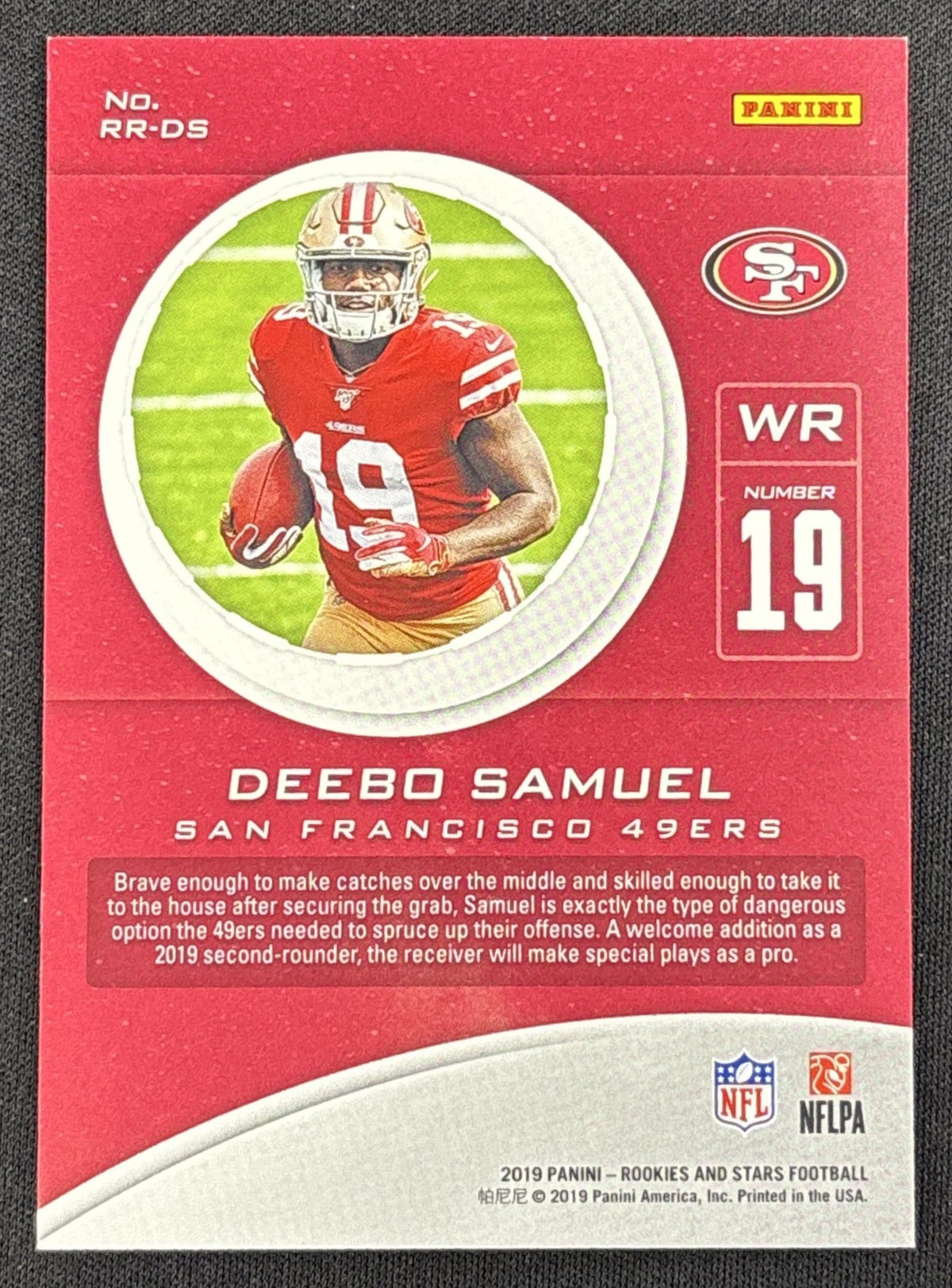 Deebo Samuel 2019 Panini Rookies & Stars Rookie Rush Gold /10 49ers Sports Trading Card