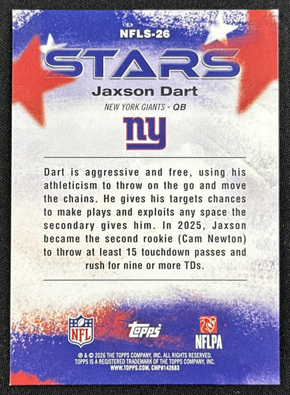 Jaxson Dart 2026 Topps Flagship NFL Stars Giants