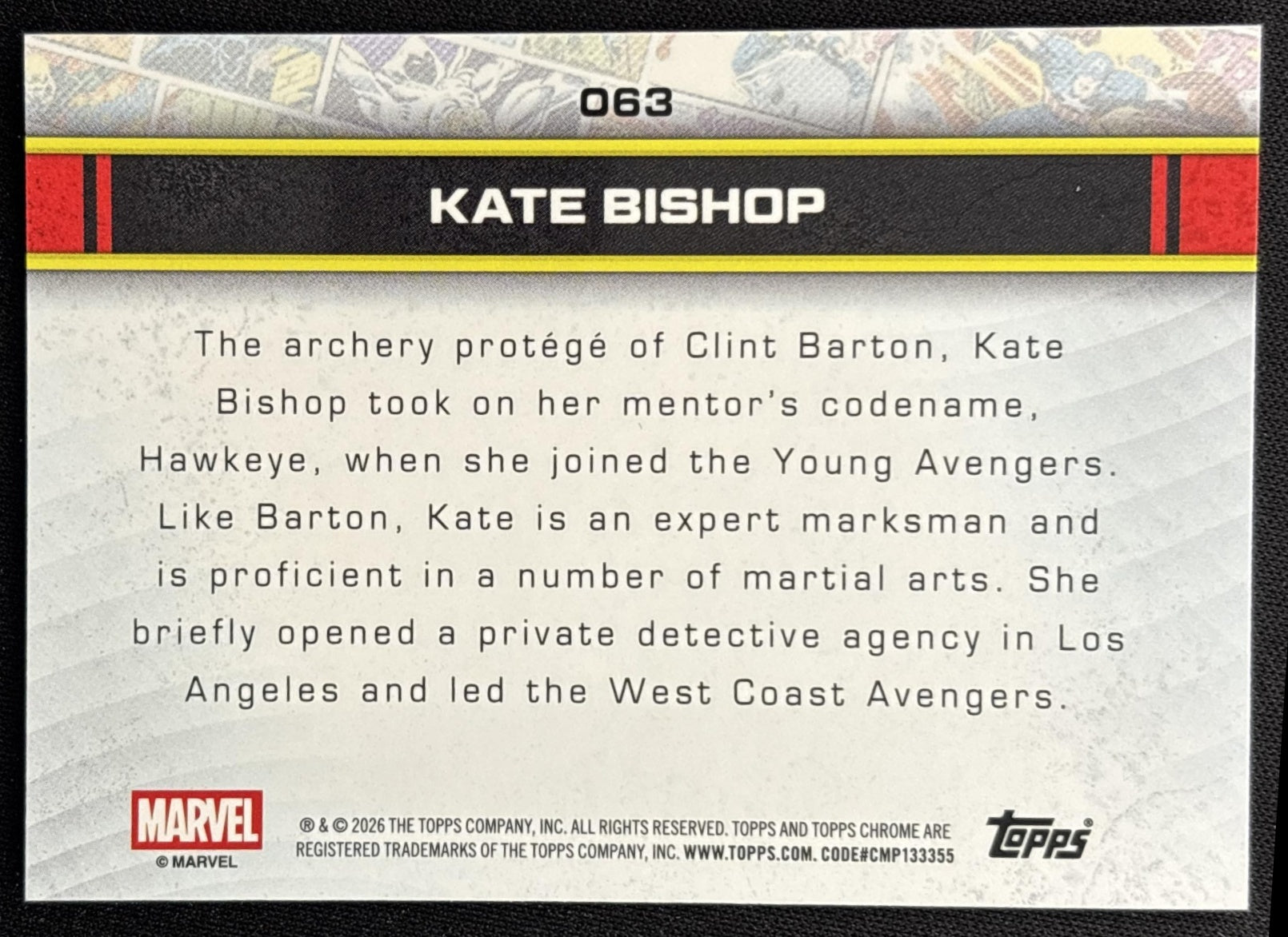 Kate Bishop 2026 Topps Chrome Marvel Comics