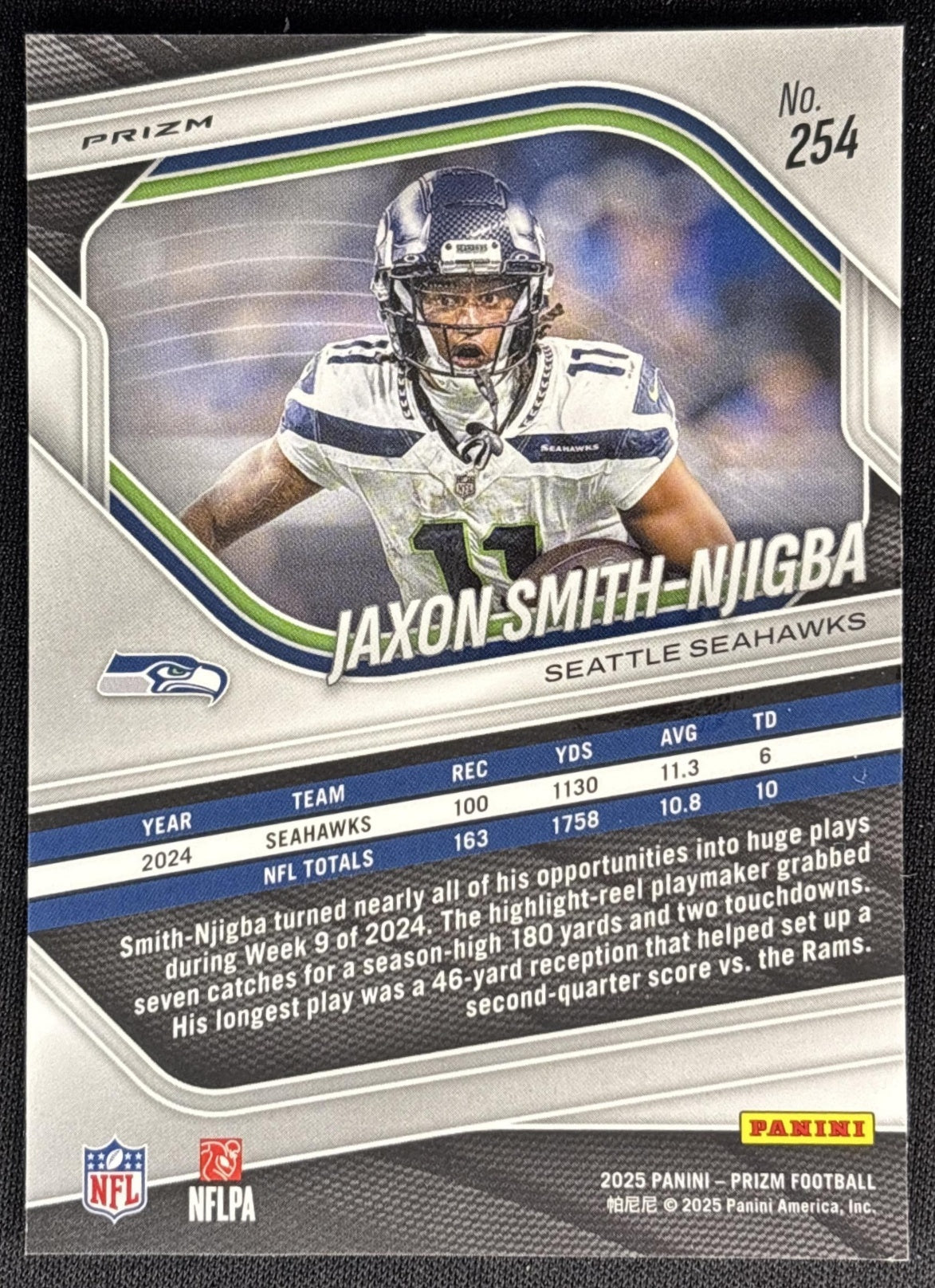 Jaxon Smith-Njigba 2025 Panini Prizm Black & White Checker Seahawks