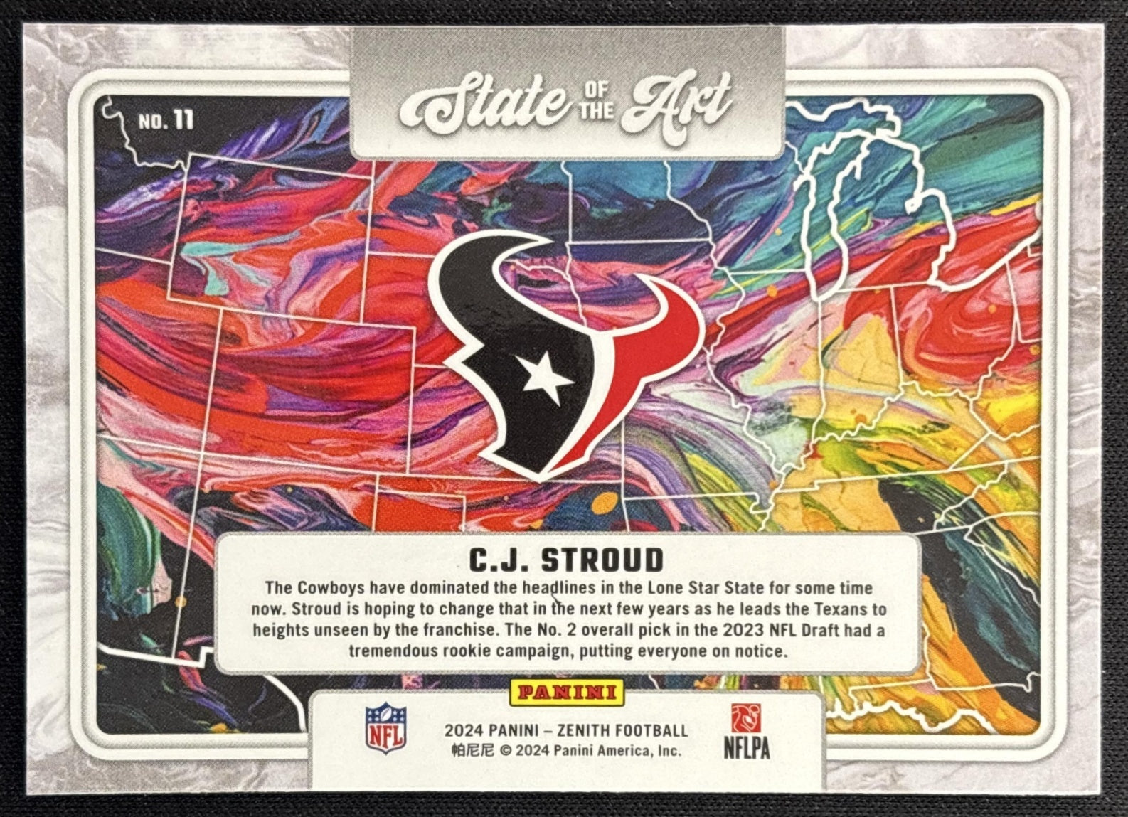C.J. Stroud 2024 Panini Zenith State of the Art Texans back
