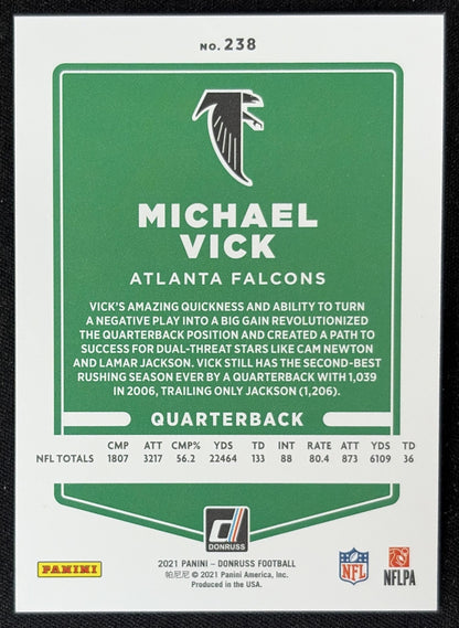Michael Vick 2021 Panini Donruss Press Proof Premium Falcons - Atlanta Falcons