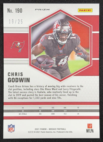 Chris Godwin 2021 Panini Mosaic Prizm Orange Fluorescent /25 Buccaneers