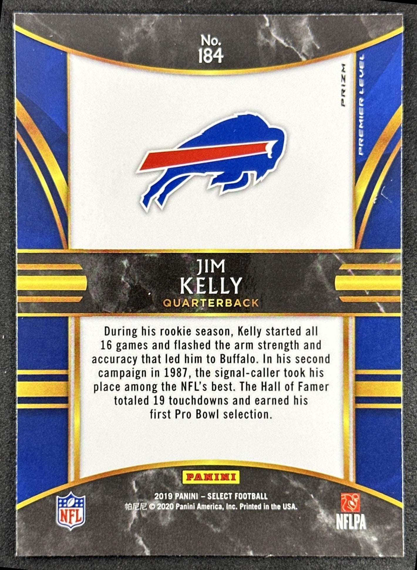 Jim Kelly 2019 Panini Select Silver Prizm Bills